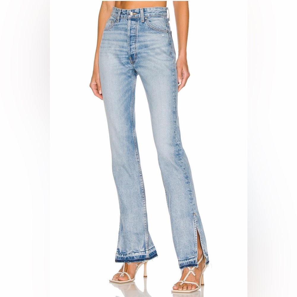EB Denim unraveled two flare jeans size 22